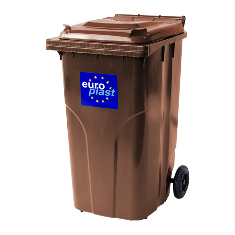 Сміттєвий бак EUROPLAST пластиковий коричневий 240 л